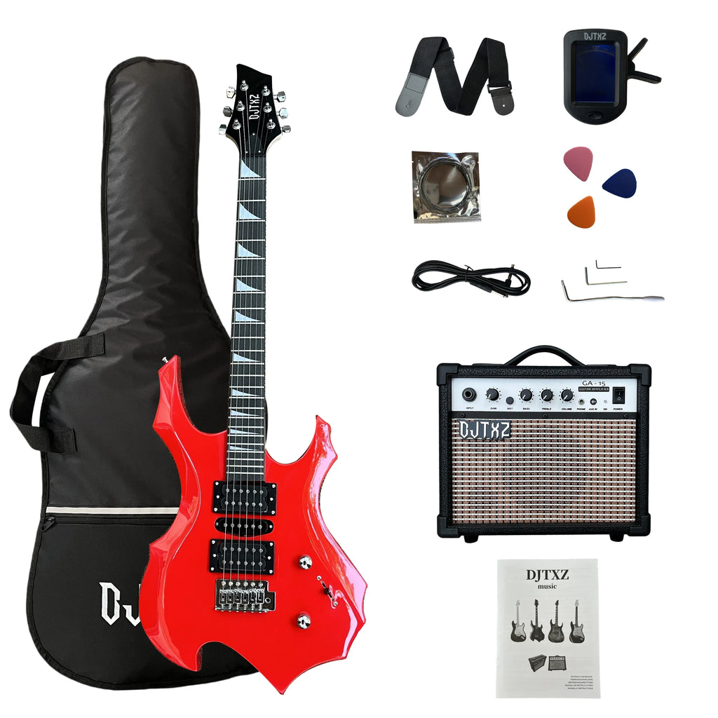 Electric Guitar Set with Built-In Speaker Amplifier – Alien Design Practice & Performance Guitar